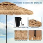 Lauko skėtis nuo saulės su LED apšvietimu 270 cm (Natūrali)