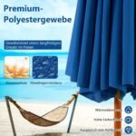 Sodo skėtis su virvele ir reguliuojamu kampu (Mėlyna)