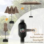 Didelis dvipusis skėtis 400x200 cm (Ruda)