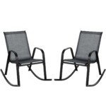 Komfortiški lauko supamieji krėslai (2 vnt.) (Juoda)