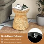 Stilingas smėlio laikrodžio formos staliukas su medžio rašto apdaila (Natūrali)