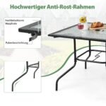 Lauko valgomojo stalas su skėčio anga (Juoda)