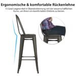 Restorano kėdžių komplektas su nuimamu atlošu ir metalinėmis kojelėmis (Senovinė spalva)