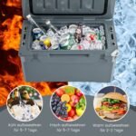 Nešiojama izoliuota šaldymo dėžė 28 l su butelių atidarytuvu (Pilka)