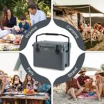 Nešiojama izoliuota dėžė su integruotu butelių atidarytuvu (Pilka)