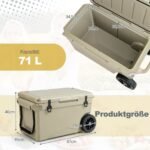 Nešiojama izoliuota aušintuvė su ratukais 71 L (Chaki)