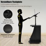 Reguliuojamo aukščio mobilus stovas su nešama stalo plokšte (Juoda)