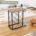 Stalinis vyno stovas su laikymo dėžute ir lentyna (Ruda)