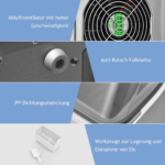 Kompaktiška nerūdijančio plieno ledo gaminimo mašina (Sidabrinė)