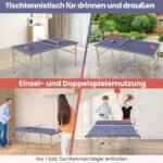 Nešiojamas stalo teniso stalas su priedais (Mėlyna)