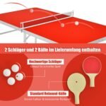 Sulankstomas stalo teniso stalas 152 5 x 76 x 76 cm (Raudona)