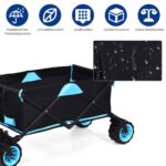 Sulankstomas vežimėlis su rankena ir ratukais (Juoda)