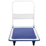 Sulankstomas platforminis vežimėlis 300 kg kroviniams 90 x 60 cm (Mėlyna ir balta)