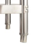 Profesionalus Nerūdijančio Plieno Darbastalis su Papildoma Lentyna (Sidabrinė)