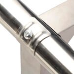 Profesionalus Nerūdijančio Plieno Darbastalis su Papildoma Lentyna (Sidabrinė)