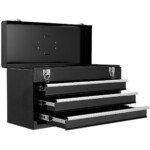 Daugiafunkcis 3 stalčių įrankių lagaminas (Juoda)