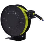 Automatinė 15 m suspausto oro žarnos ritė su būgnu (Juoda)