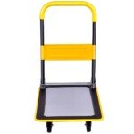 Platforminis vežimėlis 73 x 48 x 83 cm 150 kg keliamoji galia (Geltona)