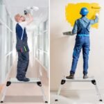 Aliuminio sulankstomos kopėčios platforma 150 kg (Sidabrinė)