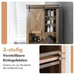 Vonios spintelė su šoninėmis durimis ir keturiomis reguliuojamomis lentynomis (Ruda)