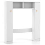 Vonios spintelė virš unitazo su atvirais skyriais ir reguliuojamomis lentynomis (Balta)