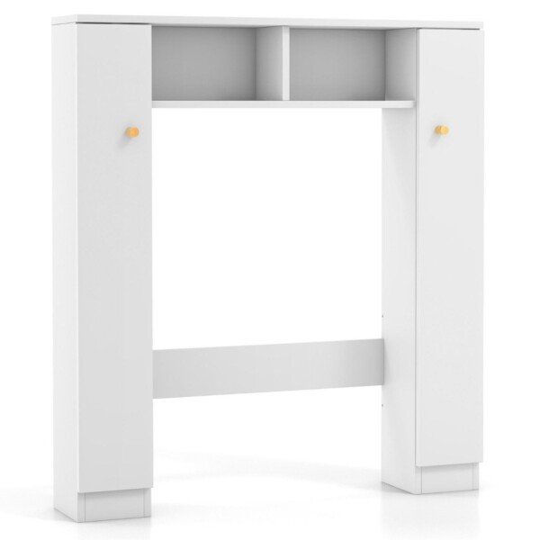 Vonios spintelė virš unitazo su atvirais skyriais ir reguliuojamomis lentynomis (Balta)