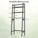 Vonios kambario stovas su trimis lentynomis 65 x 28 x 159 cm (Juoda)