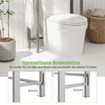 Vonios laikymo lentyna su trimis lentynomis ir reguliuojama skersine juosta (Pilka)