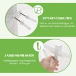 Vonios kambario lentyna virš unitazo 3 aukštų reguliuojamo aukščio (Balta)