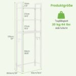 Vonios kambario lentyna virš unitazo 3 aukštų reguliuojamo aukščio (Balta)