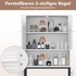Pastatomos tualeto spintelės su durelėmis ir kabliukais (Balta)