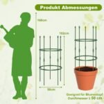 Augalų atramos 3 vnt. su reguliuojamu aukščiu (Žalia)