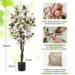 Dirbtinis bougainvillea medis su žiedais 120 cm (Balta)