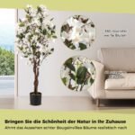 Dirbtinis bougainvillea medis su žiedais 120 cm (Balta)