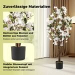 Dirbtinis bougainvillea medis su žiedais 120 cm (Balta)