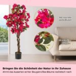 Dirbtinis bougainvillea medis 120 cm su rausvomis gėlėmis (Rožinė)