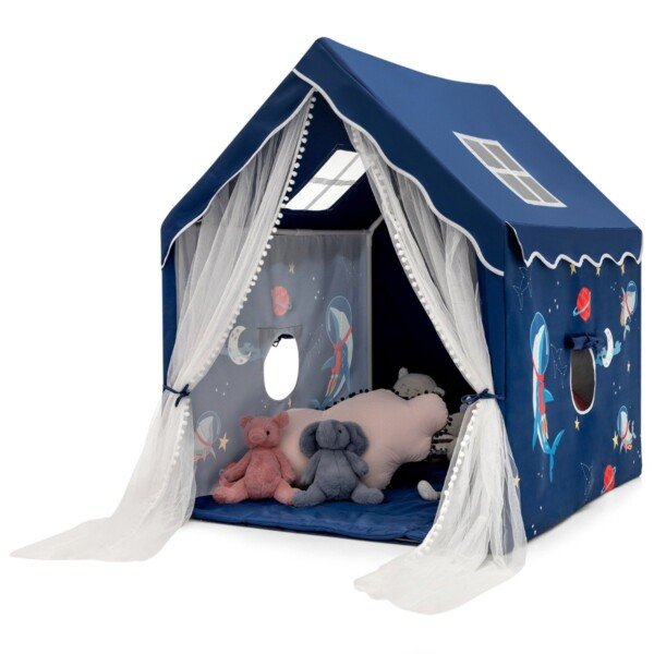 Vaikiška žaidimų palapinė su kilimėliu (Mėlyna)