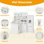 Kampinė vaikiška virtuvėlė su atskiru šaldytuvu ir garso efektais (Balta)