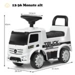 Vaikiškas automobilis-stumdytukas su garsais ir švieselėmis (Juoda ir balta)