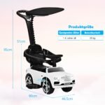 Daugiafunkcis vaikiškas automobilis 3in1 su stogeliu ir daiktadėže (Balta)