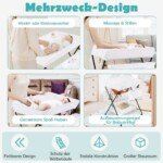 Nešiojama kūdikio vystymo stotelė su daiktadėže (Balta)