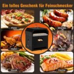 Daugiafunkcė 4-in-1 lauko krosnelė su dangčiu (Juoda)