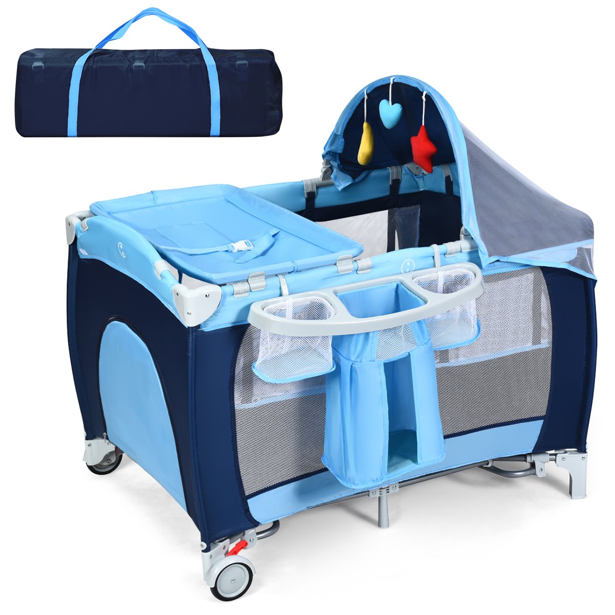 tragbarer-babywiege-beistellbett-bb0440_3_ Daugiafunkcis kelioninis 4-in-1 kūdikio lovytė-lopšys (Mėlyna)