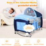 Daugiafunkcis kelioninis 4-in-1 kūdikio lovytė-lopšys (Mėlyna)