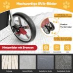 Sulankstomas šunų vežimėlis su didele talpa ir tinklelio langeliais (Raudona)