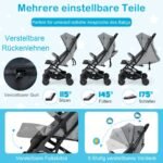 Nešiojamas sulankstomas kelioninis vežimėlis (Pilka)