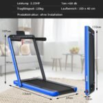 Elektrinis 2-in-1 sulankstomas bėgimo takelis su LED ekranais ir programėle valdomas (Mėlyna)
