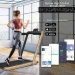 Sulankstomas 2-in-1 bėgimo takelis su dviejų LED ekranų ir APP valdymu (Geltona)