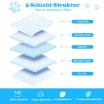 5 sluoksnių šunų treniruočių paklotėliai 60 x 90 cm (Mėlyna ir balta)