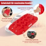 Traukos plokštės automobiliui (2 vnt.) – atsparumas 10 tonų (Raudona)